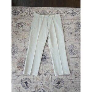#35 Geoffrey Beene Khaki Pants Mens 38x29 100% Cotton Casual Relaxed Trousers